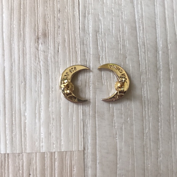 💯 Sterling silver crescent studs with gradient gems - Picture 3 of 3